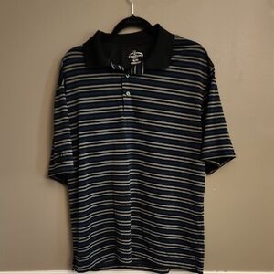 Champions Tour Golf Black and Blue Polo Shirt Classic Stripes